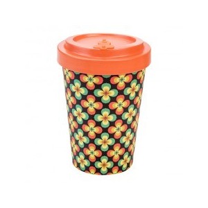 COFFEE CUP RETRO FLOWERS 0.4L